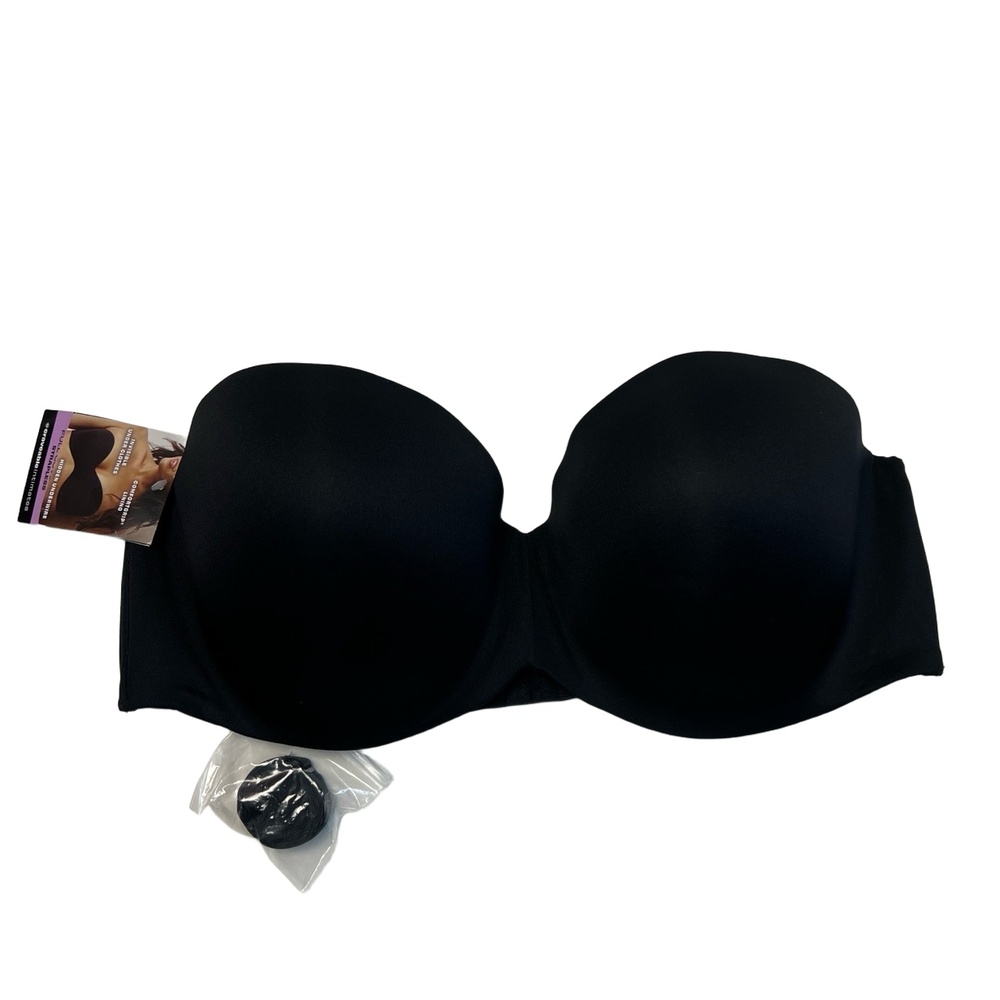 Maidenform Size 38D Bra Black Full Coverage Strapless Multiway Molded Cups NWT‎